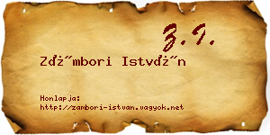 Zámbori István névjegykártya